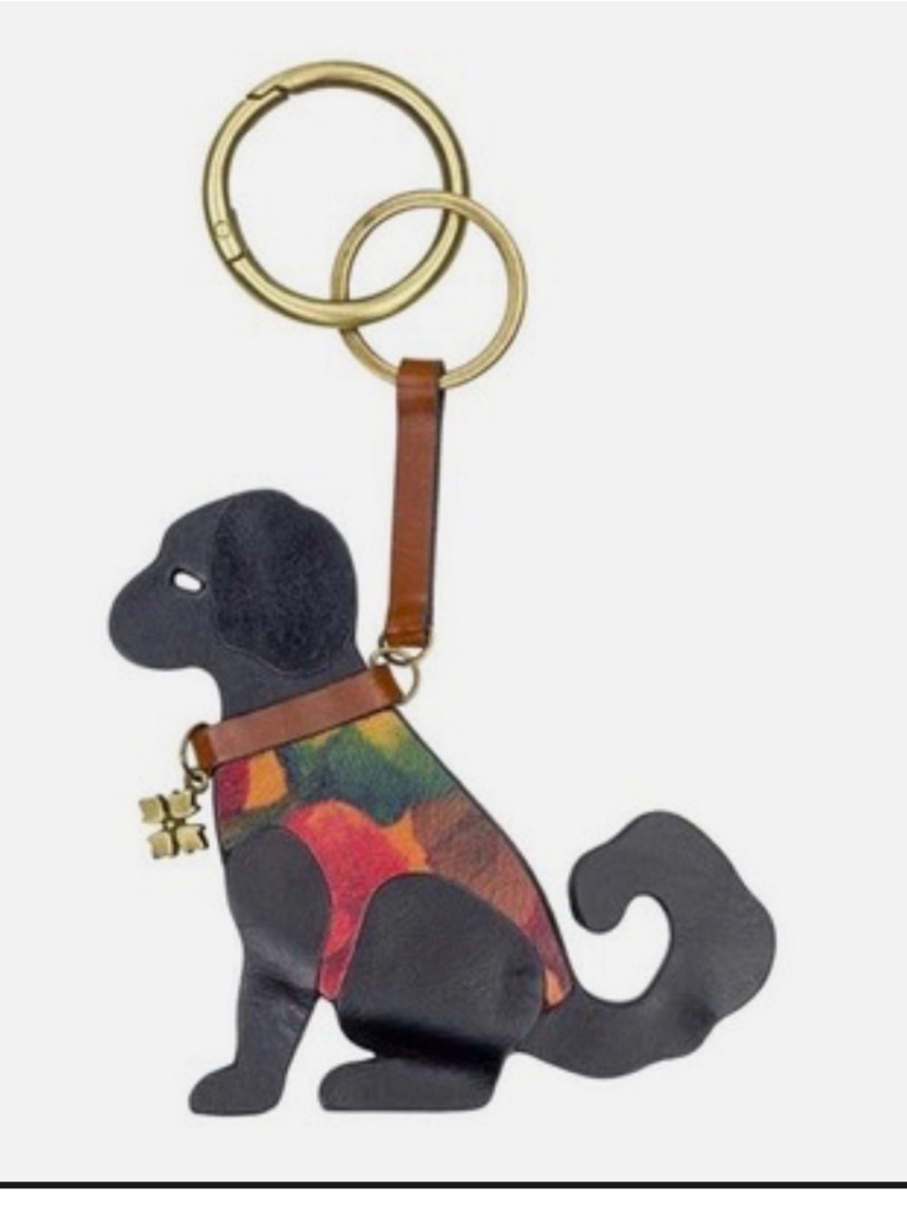 Patricia Nash Maggie Leather Hang Off Dog Charm Key FOB NEW WITH TAGS